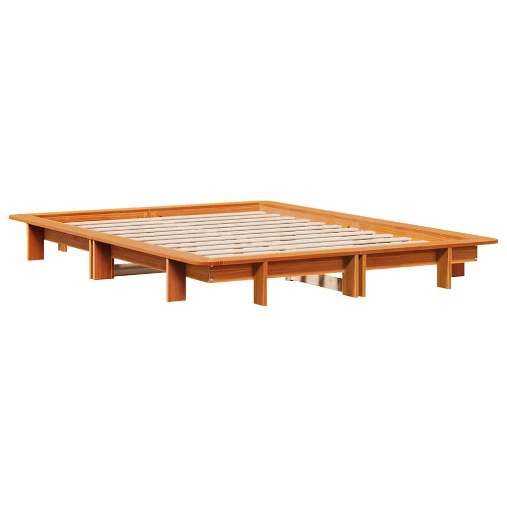 sengeramme uden madras 120x190 cm massivt fyrretræ gyldenbrun