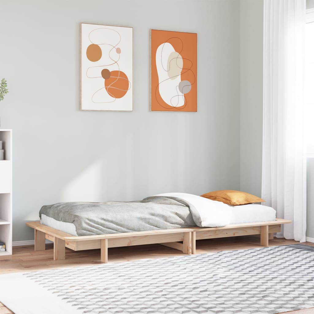 sengeramme uden madras 90x190 cm massivt fyrretræ