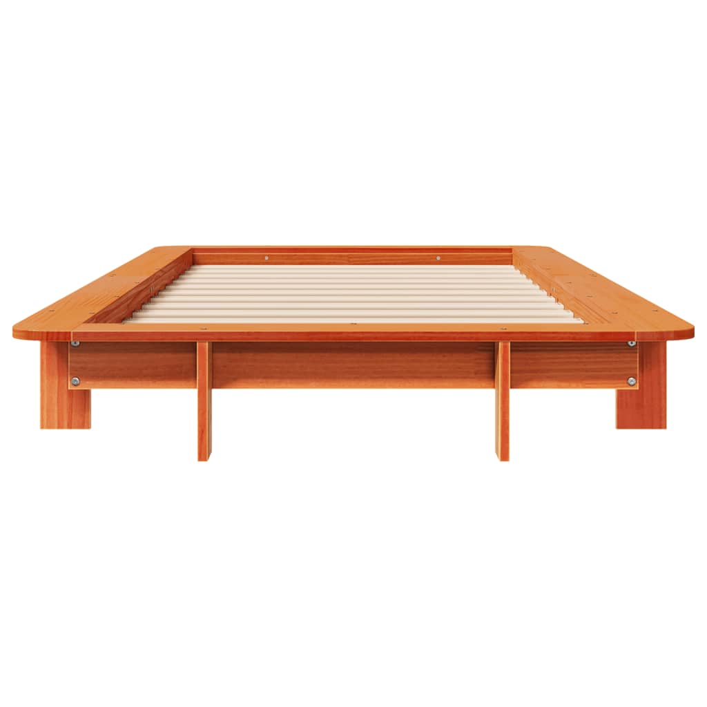 sengeramme uden madras 90x190 cm massivt fyrretræ gyldenbrun