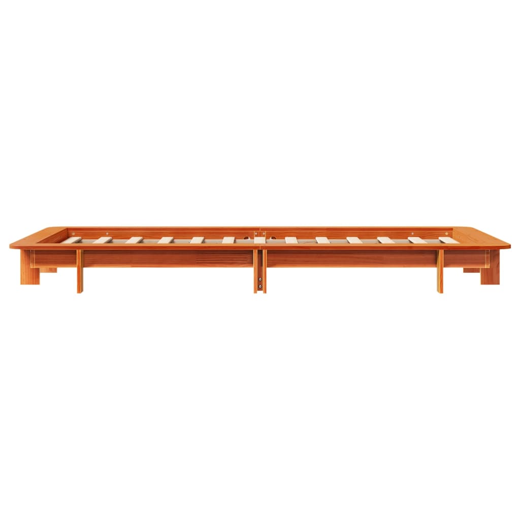 sengeramme uden madras 90x190 cm massivt fyrretræ gyldenbrun