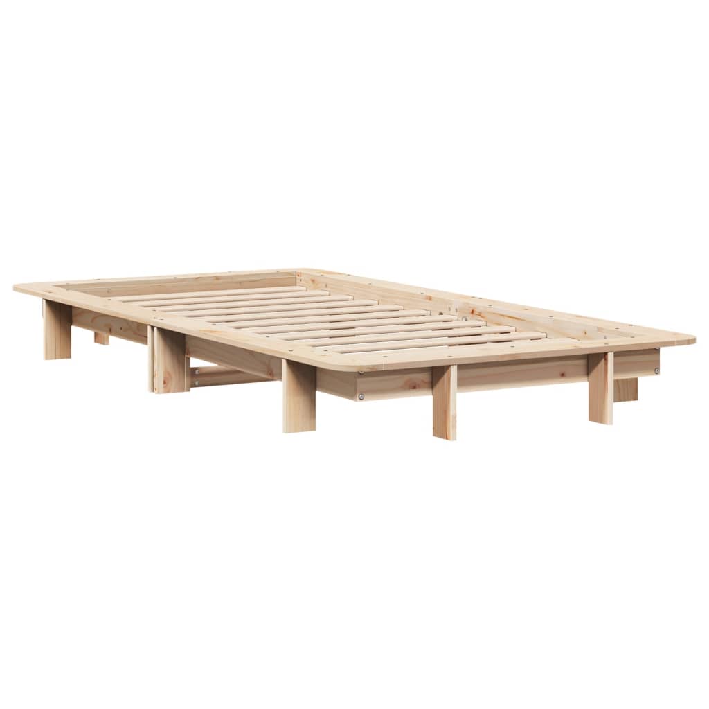 sengeramme uden madras 75x190 cm massivt fyrretræ