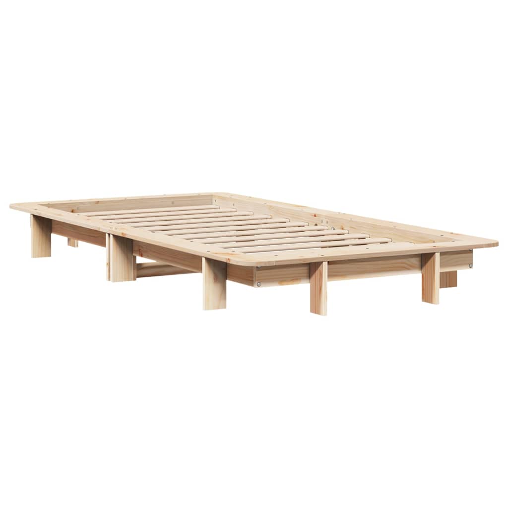 sengeramme uden madras 75x190 cm massivt fyrretræ