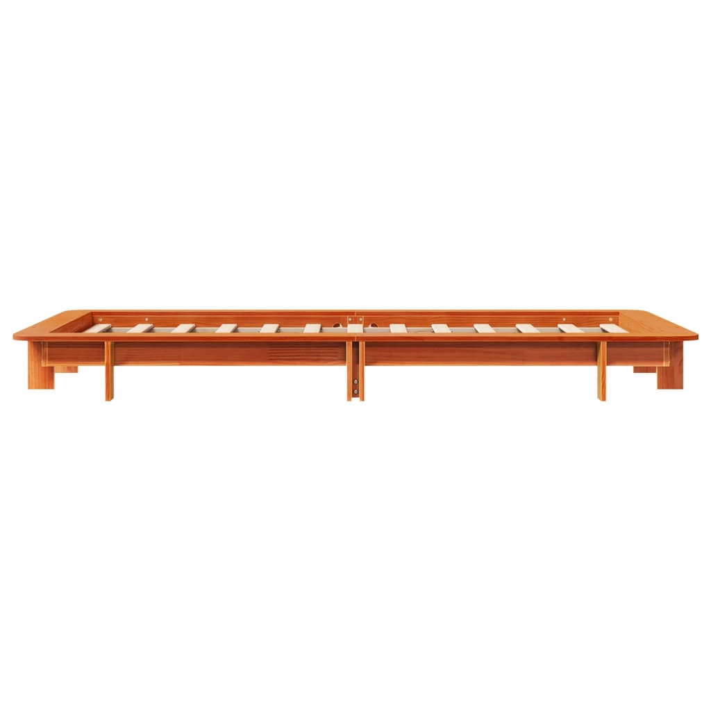 sengeramme uden madras 75x190 cm massivt fyrretræ gyldenbrun