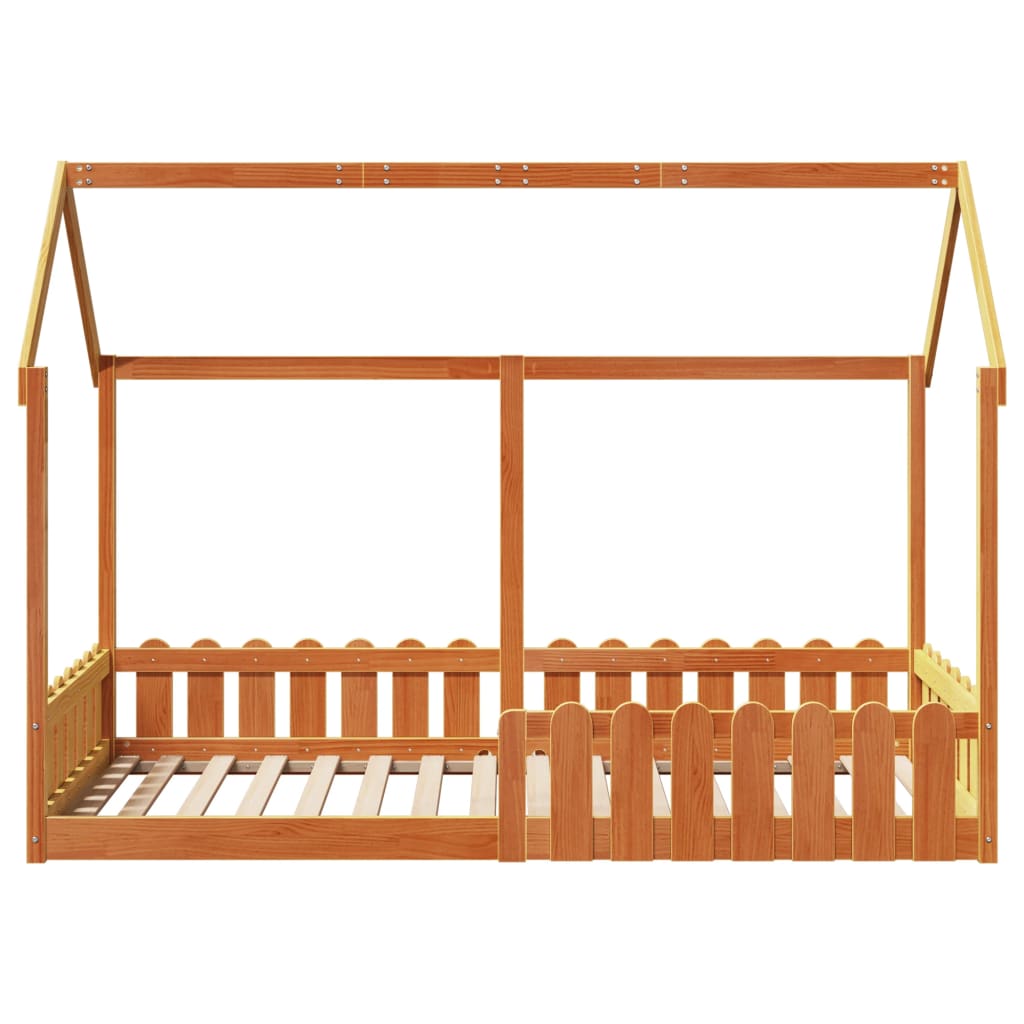 sengeramme til husseng 90x200 cm massivt fyrretræ gyldenbrun