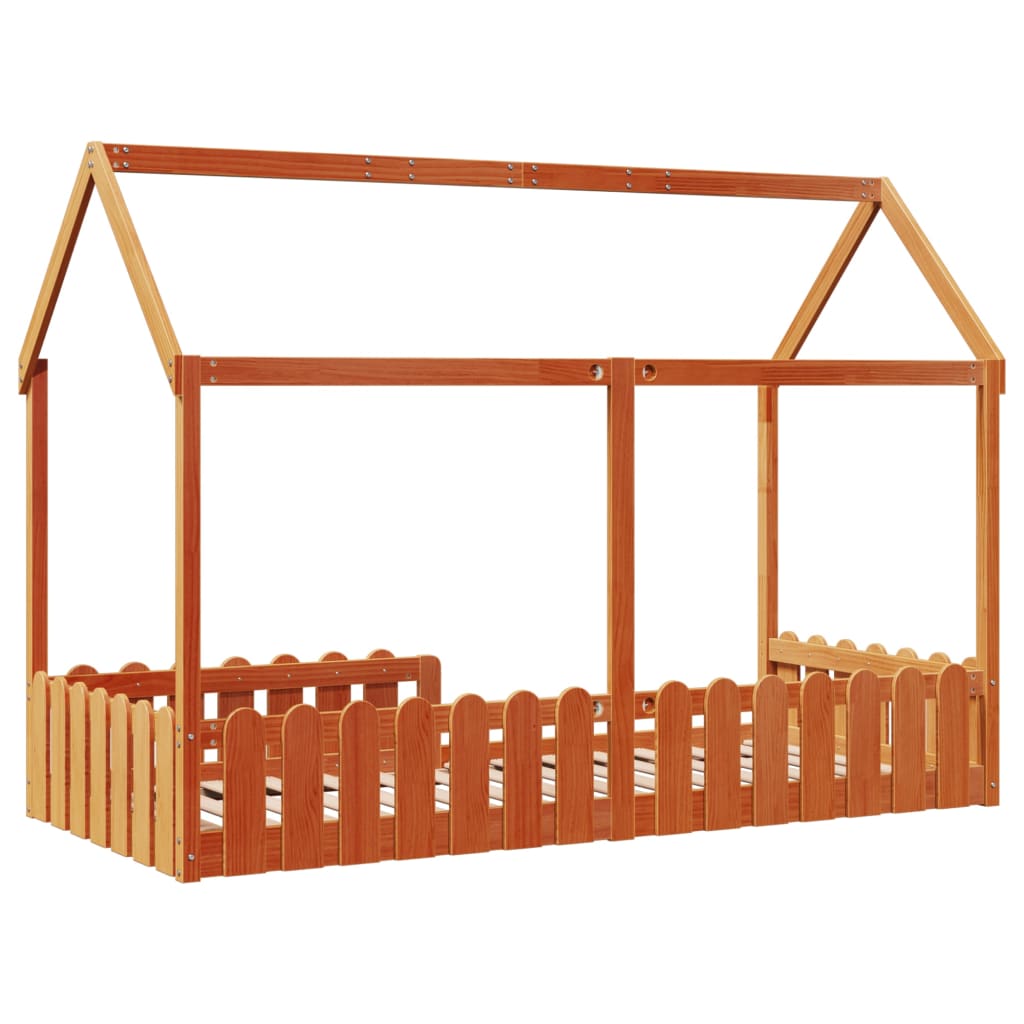 sengeramme til husseng 90x200 cm massivt fyrretræ gyldenbrun