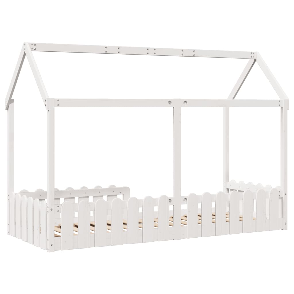 sengeramme til husseng 80x200 cm massivt fyrretræ hvid