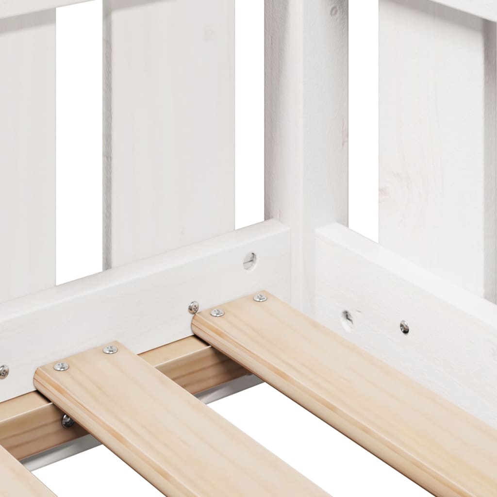 sengeramme til husseng 80x200 cm massivt fyrretræ hvid