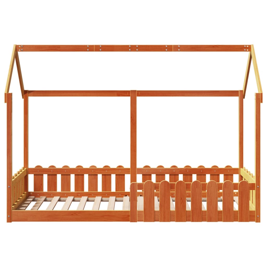 sengeramme til husseng 80x200 cm massivt fyrretræ gyldenbrun
