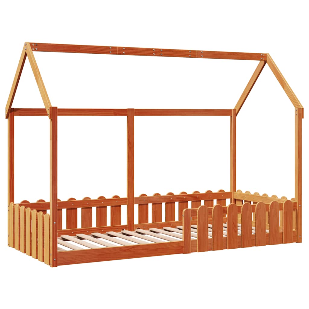 sengeramme til husseng 90x190 cm massivt fyrretræ gyldenbrun