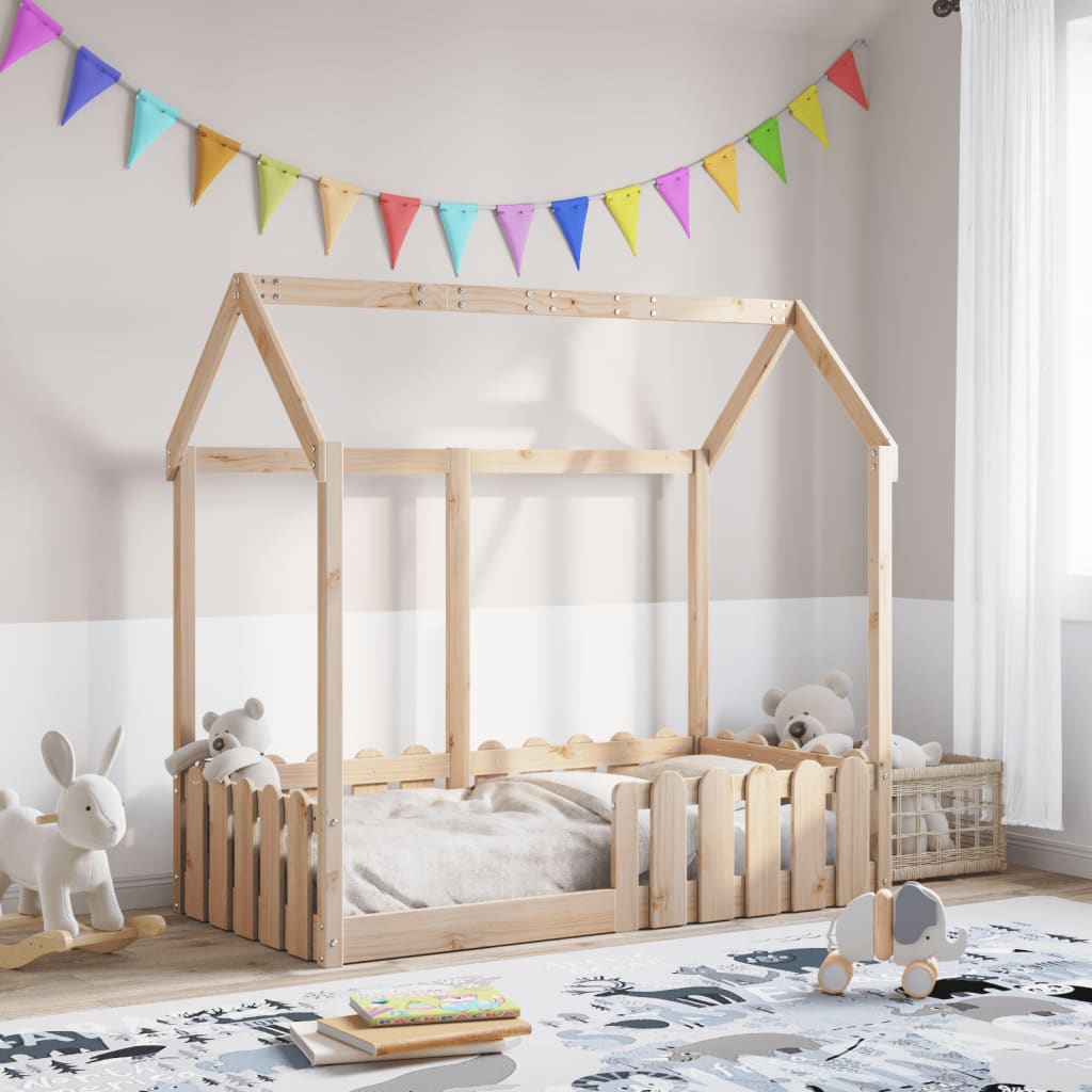 sengeramme til husseng 70x140 cm massivt fyrretræ