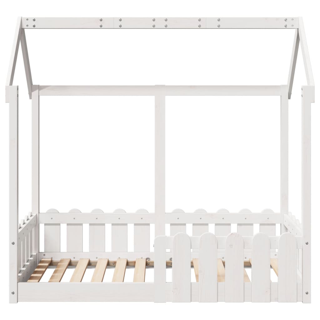 sengeramme til husseng 70x140 cm massivt fyrretræ hvid
