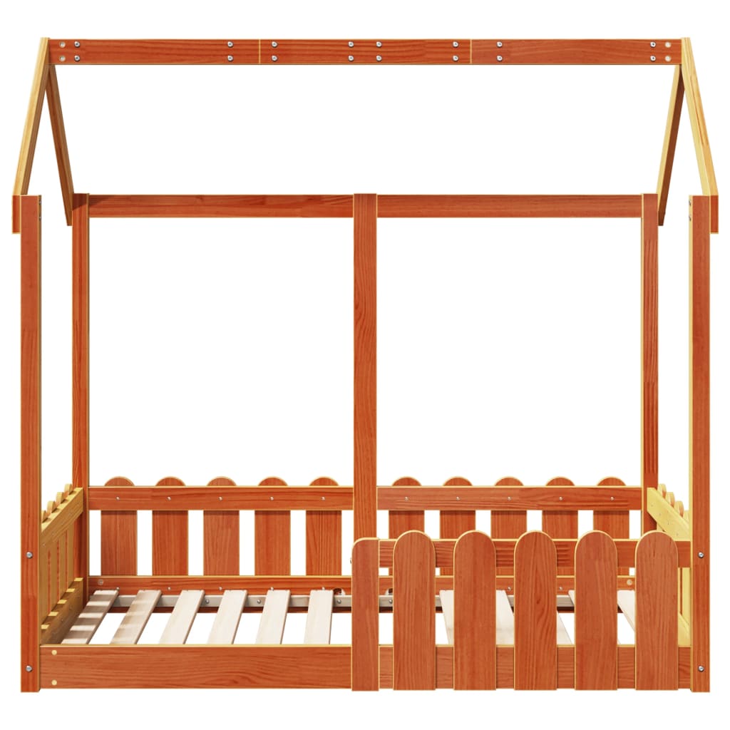 sengeramme til husseng 70x140 cm massivt fyrretræ gyldenbrun