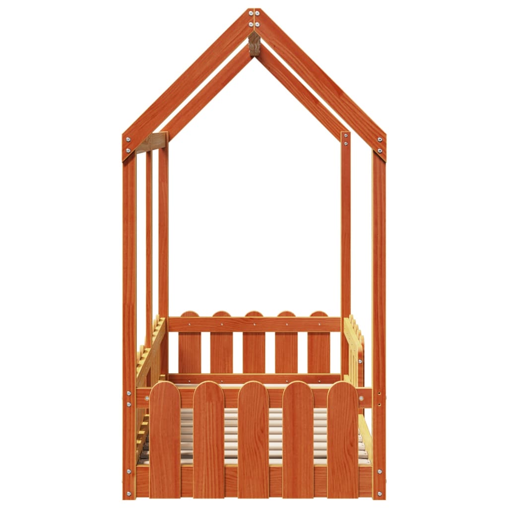 sengeramme til husseng 70x140 cm massivt fyrretræ gyldenbrun