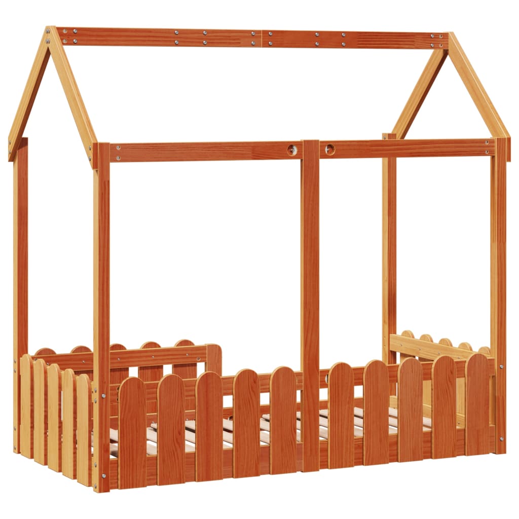 sengeramme til husseng 70x140 cm massivt fyrretræ gyldenbrun