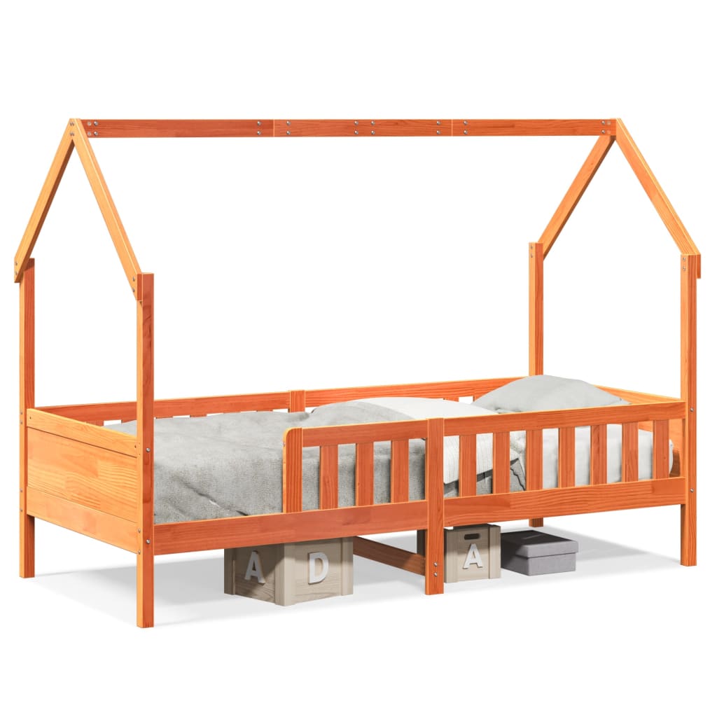 sengeramme til husseng 90x200 cm massivt fyrretræ gyldenbrun