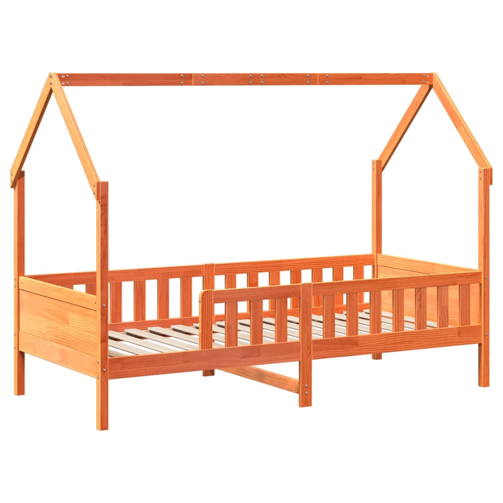 sengeramme til husseng 90x200 cm massivt fyrretræ gyldenbrun