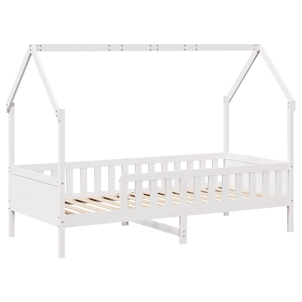 sengeramme til husseng 80x200 cm massivt fyrretræ hvid