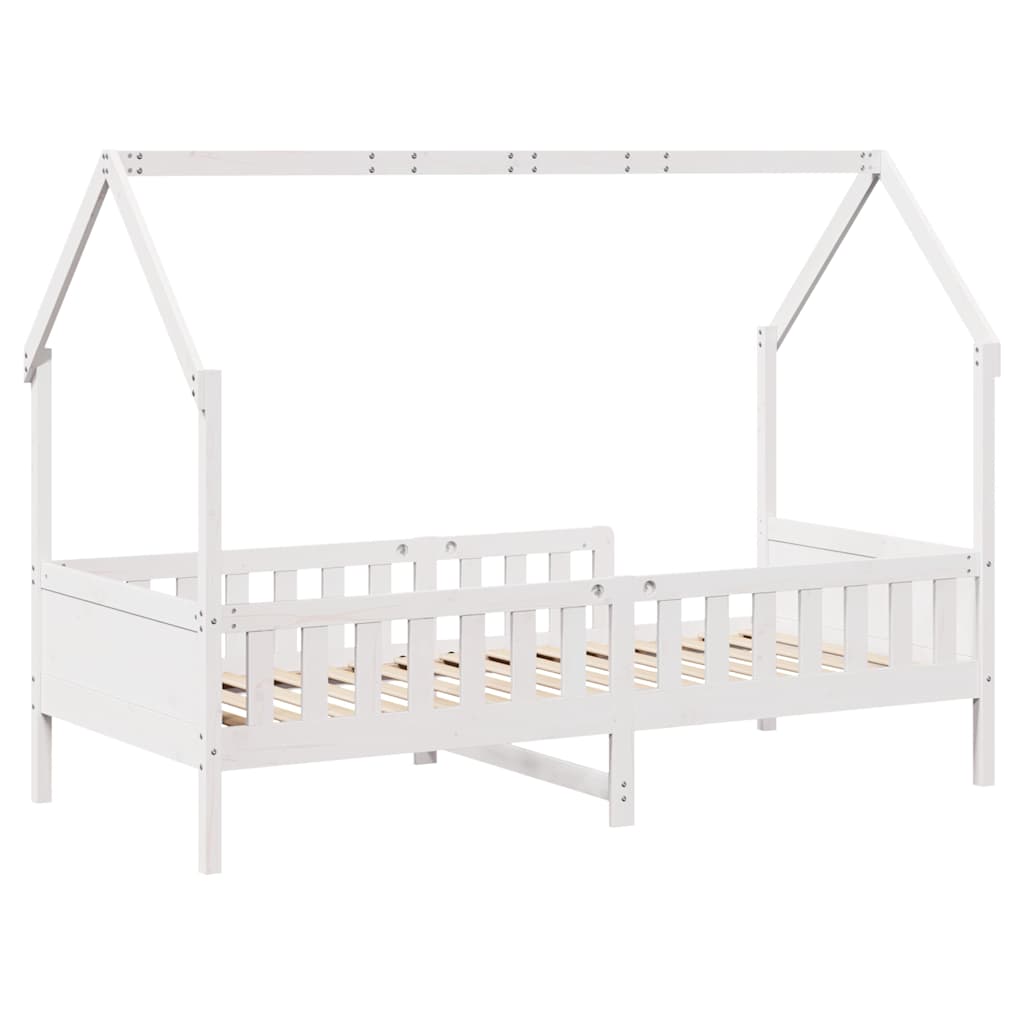 sengeramme til husseng 80x200 cm massivt fyrretræ hvid