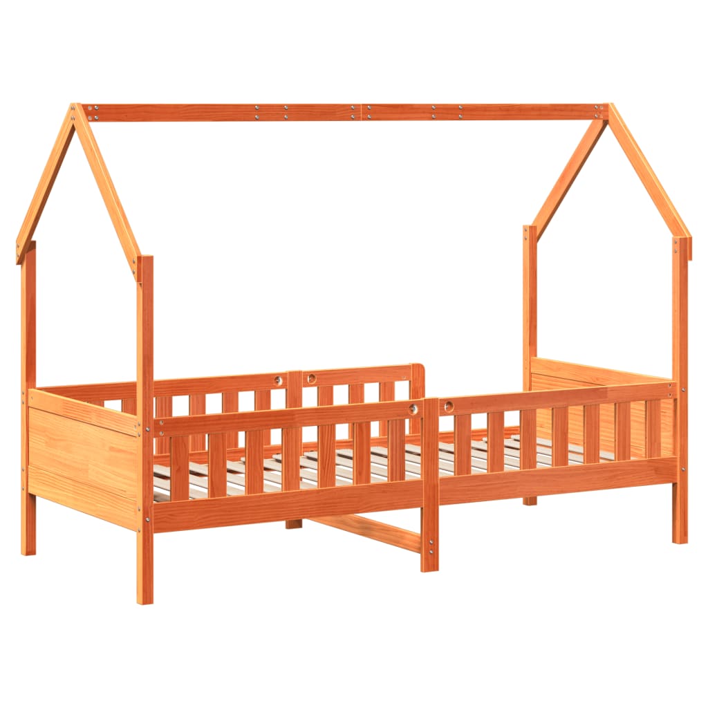 sengeramme til husseng 80x200 cm massivt fyrretræ gyldenbrun