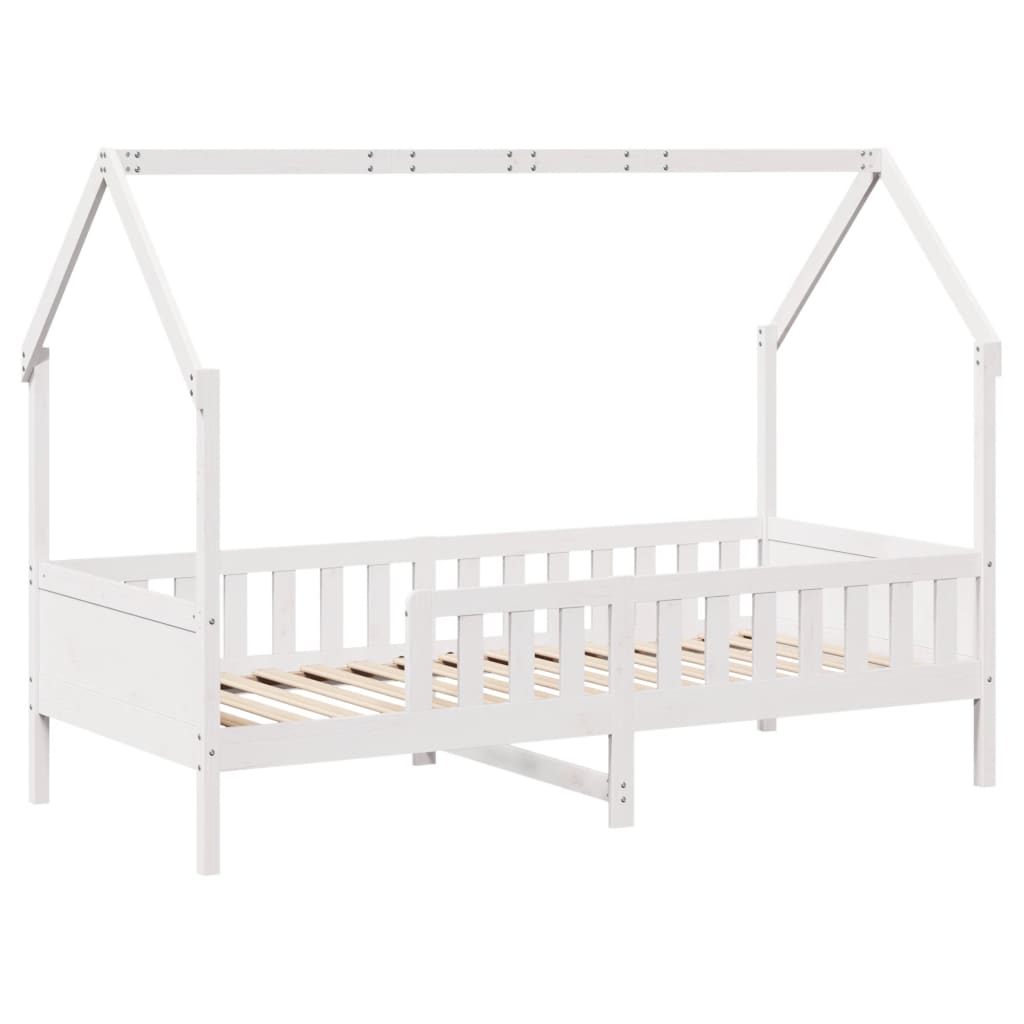 sengeramme til husseng 90x190 cm massivt fyrretræ hvid