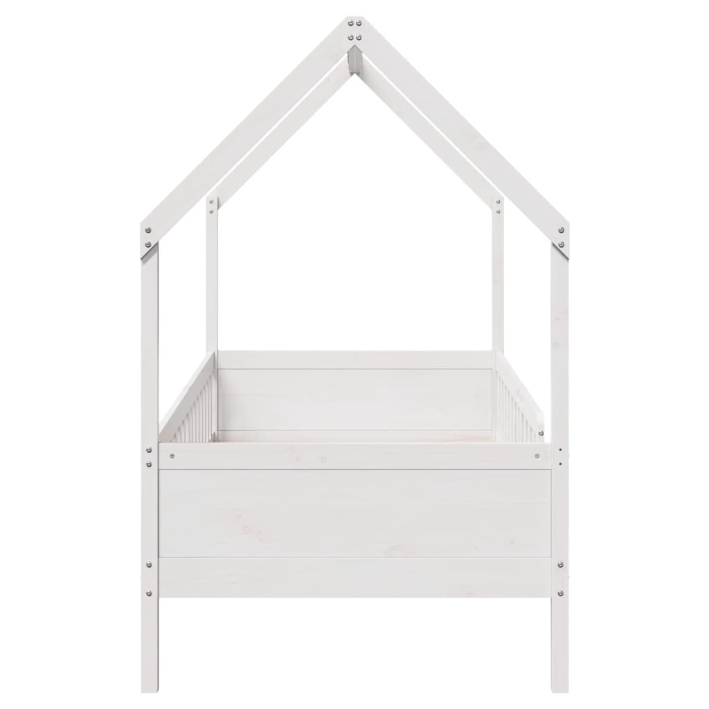 sengeramme til husseng 90x190 cm massivt fyrretræ hvid