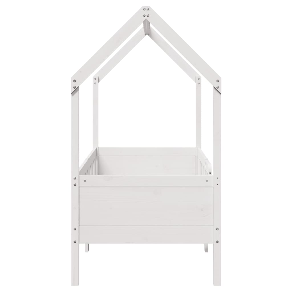 sengeramme til husseng 80x160 cm massivt fyrretræ hvid