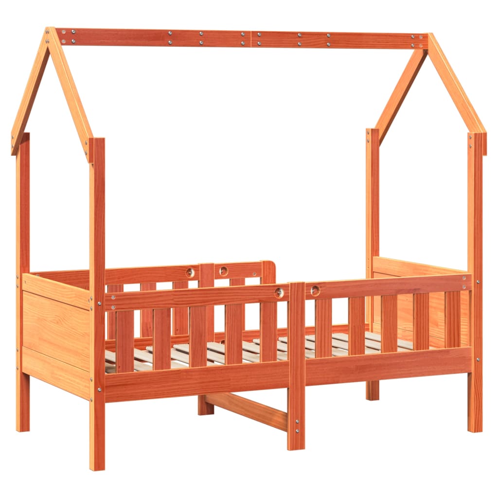 sengeramme til husseng 70x140 cm massivt fyrretræ gyldenbrun