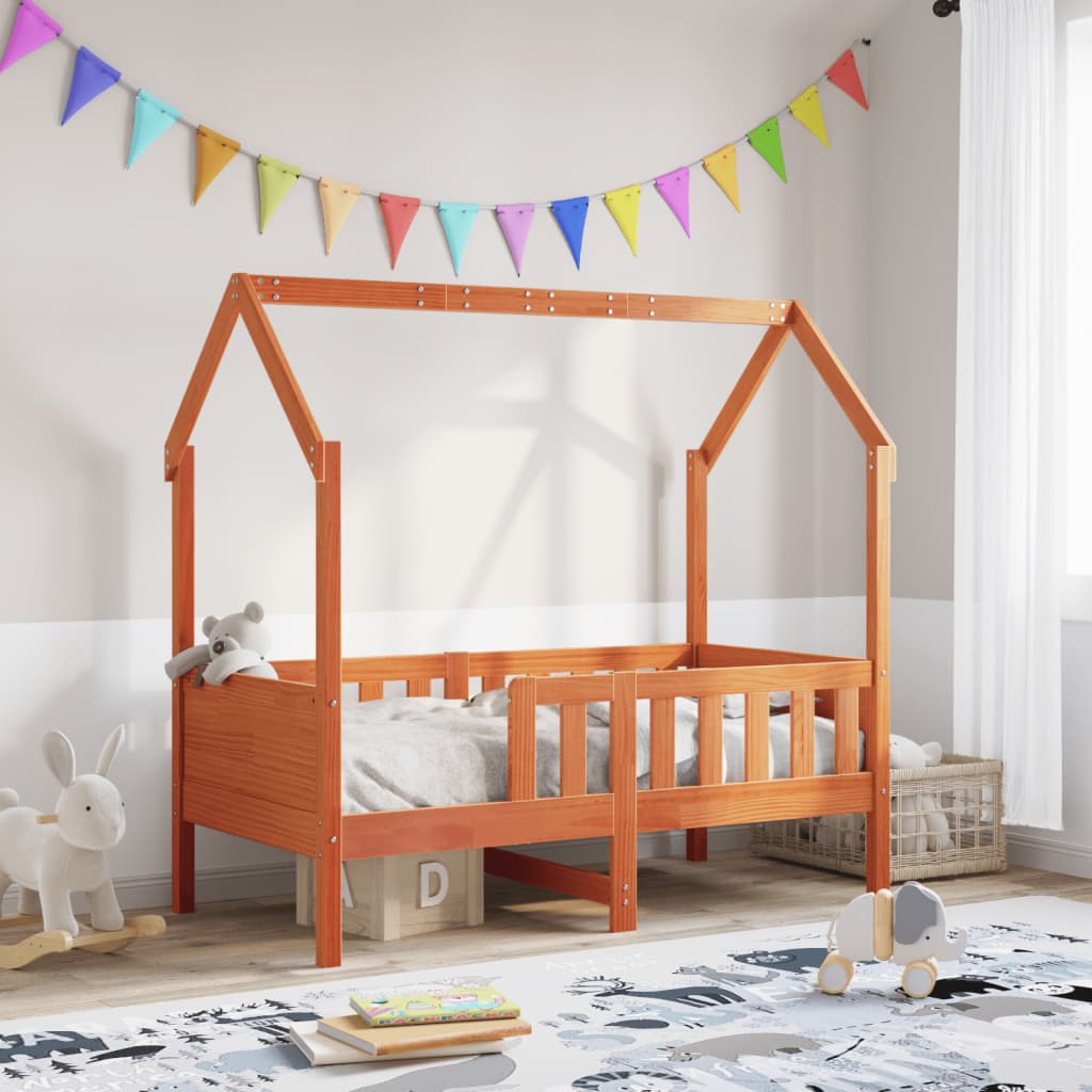 sengeramme til husseng 70x140 cm massivt fyrretræ gyldenbrun