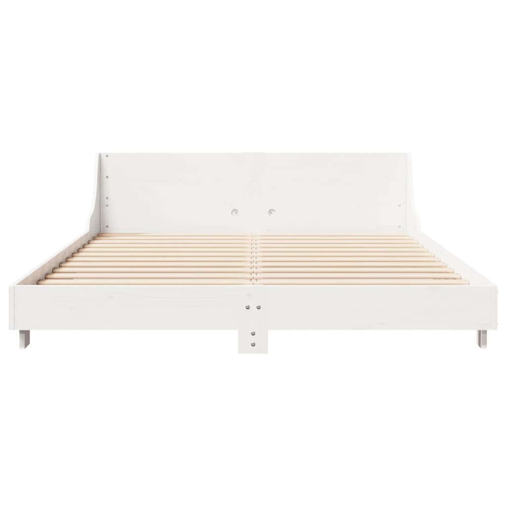 sengeramme uden madras 160x200 cm massivt fyrretræ hvid