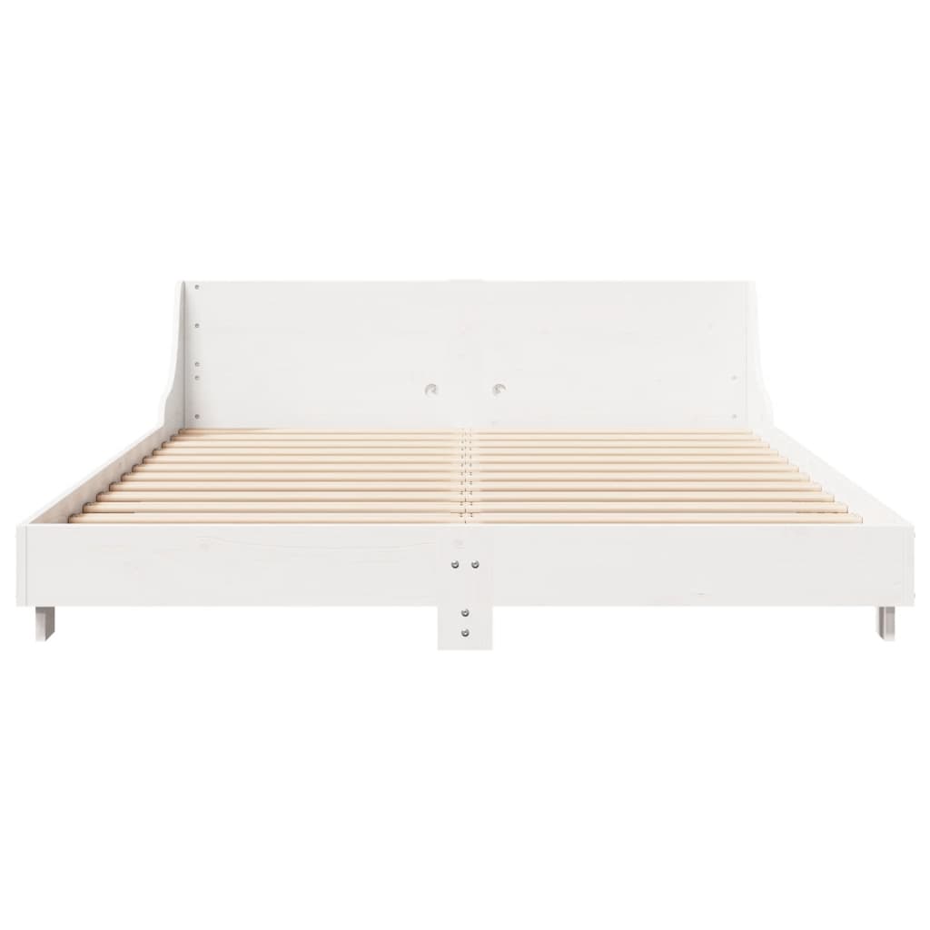 sengeramme uden madras 150x200 cm massivt fyrretræ hvid