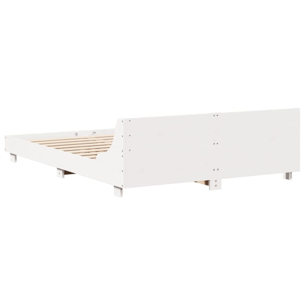 sengeramme uden madras 120x200 cm massivt fyrretræ hvid