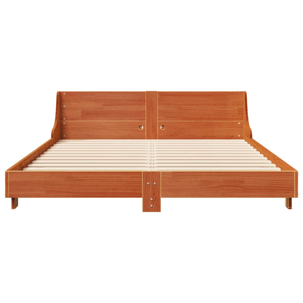 sengeramme uden madras 120x200 cm massivt fyrretræ gyldenbrun