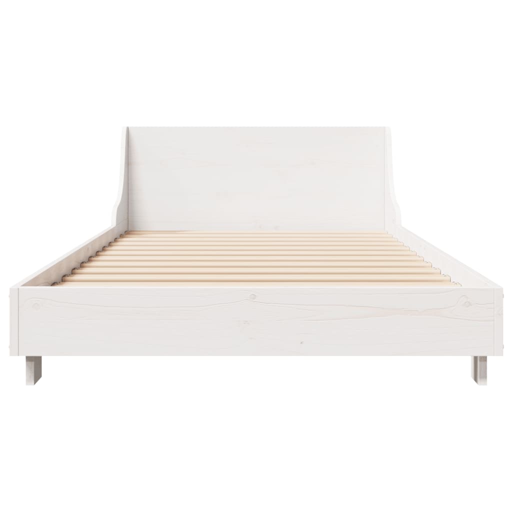 sengeramme uden madras 100x200 cm massivt fyrretræ hvid