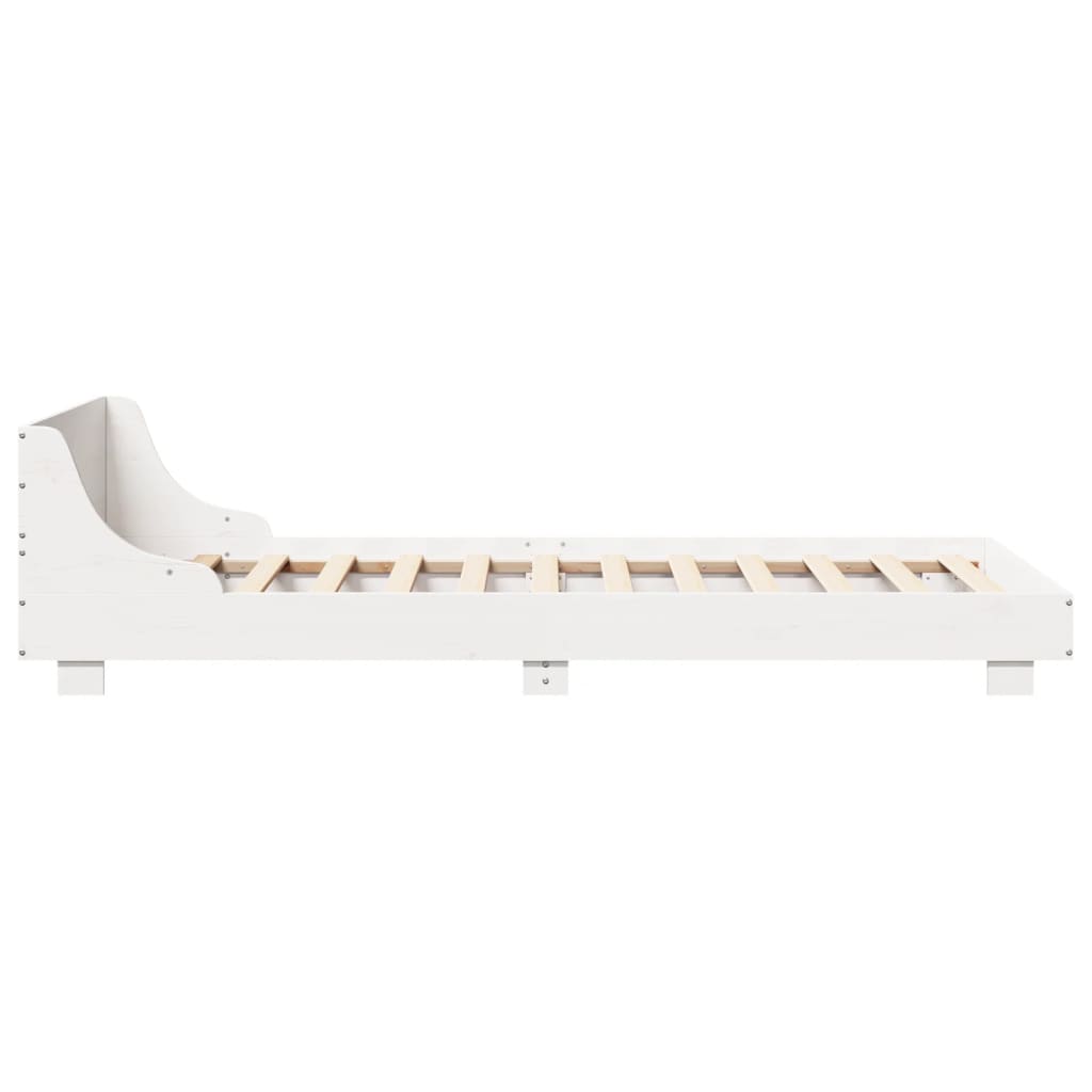 sengeramme uden madras 100x200 cm massivt fyrretræ hvid