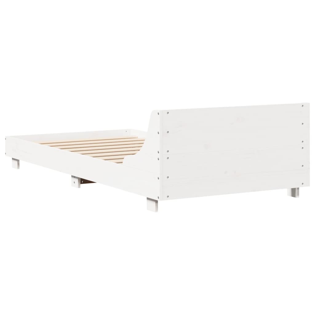 sengeramme uden madras 100x200 cm massivt fyrretræ hvid
