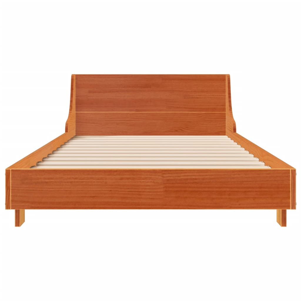 sengeramme uden madras 100x200 cm massivt fyrretræ gyldenbrun