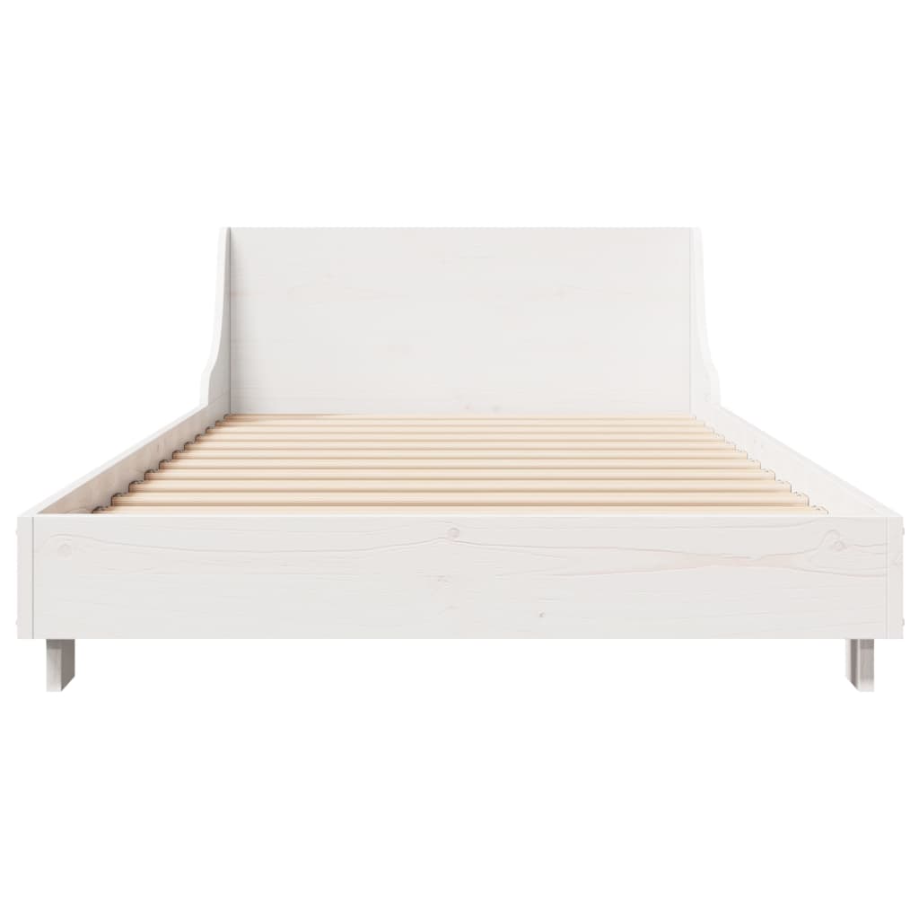 sengeramme uden madras 90x200 cm massivt fyrretræ hvid