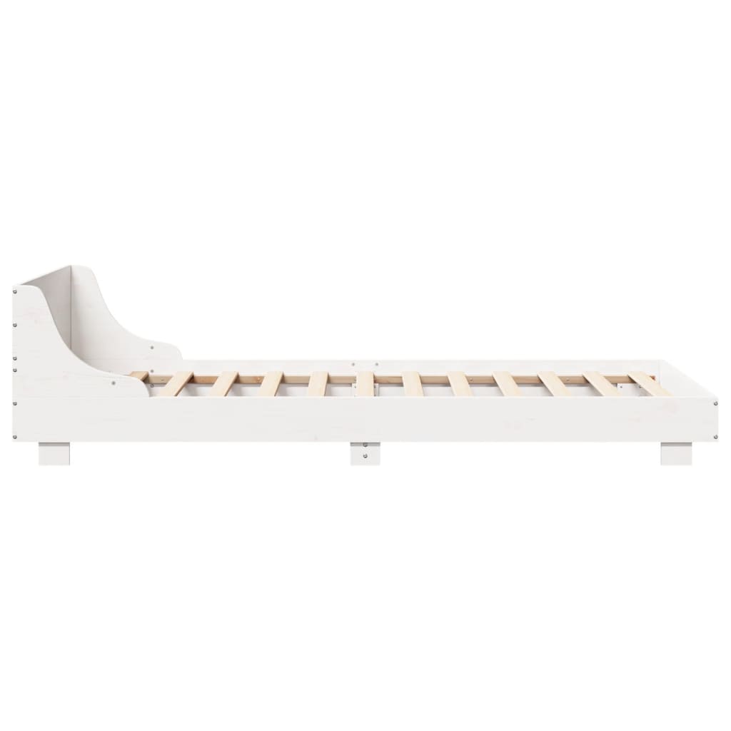 sengeramme uden madras 90x200 cm massivt fyrretræ hvid