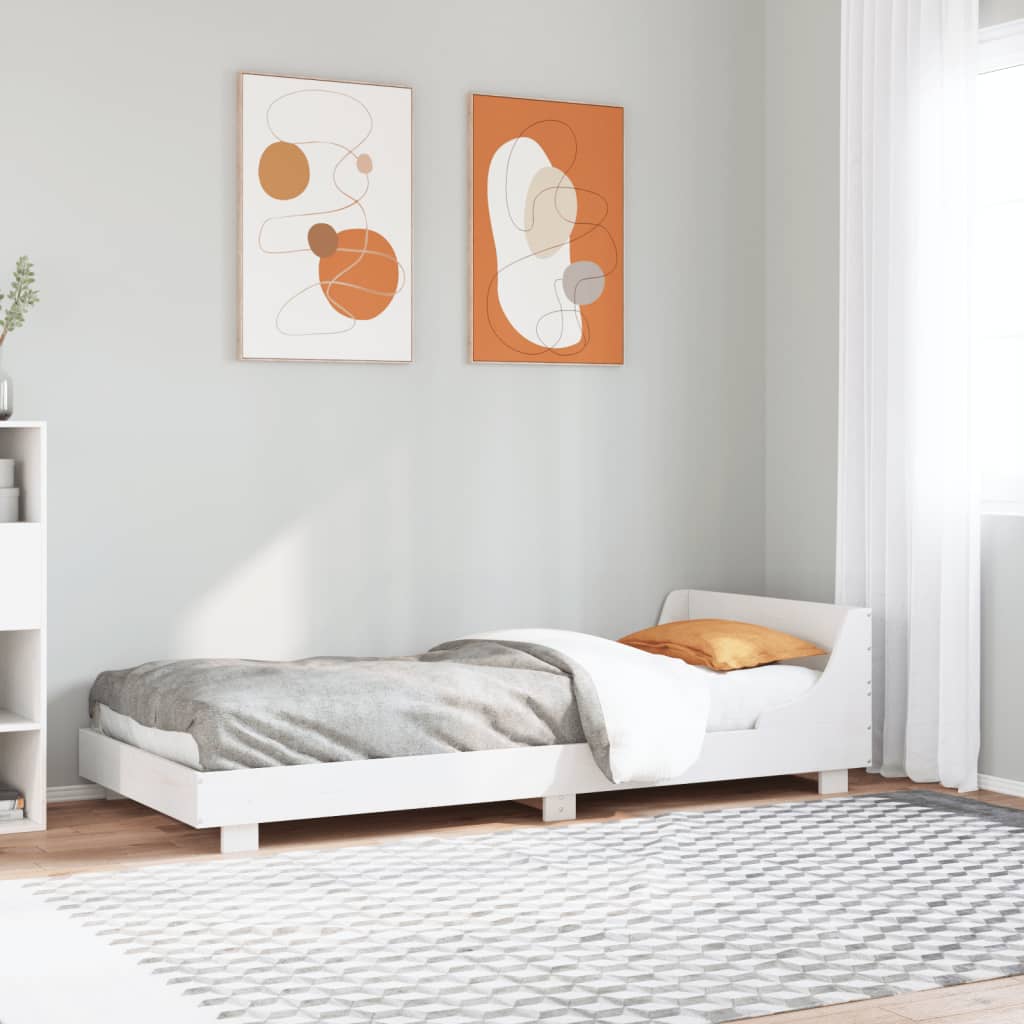 sengeramme uden madras 90x200 cm massivt fyrretræ hvid