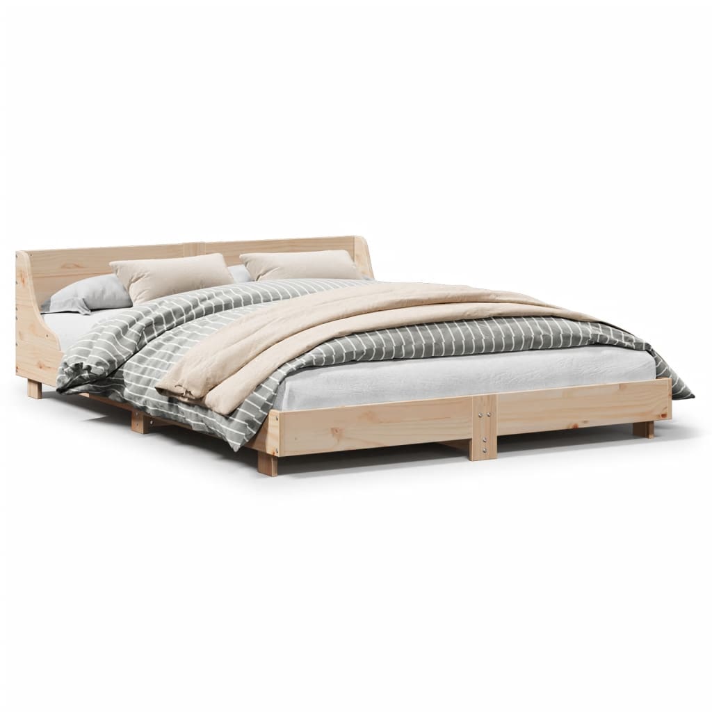 sengeramme uden madras 140x190 cm massivt fyrretræ