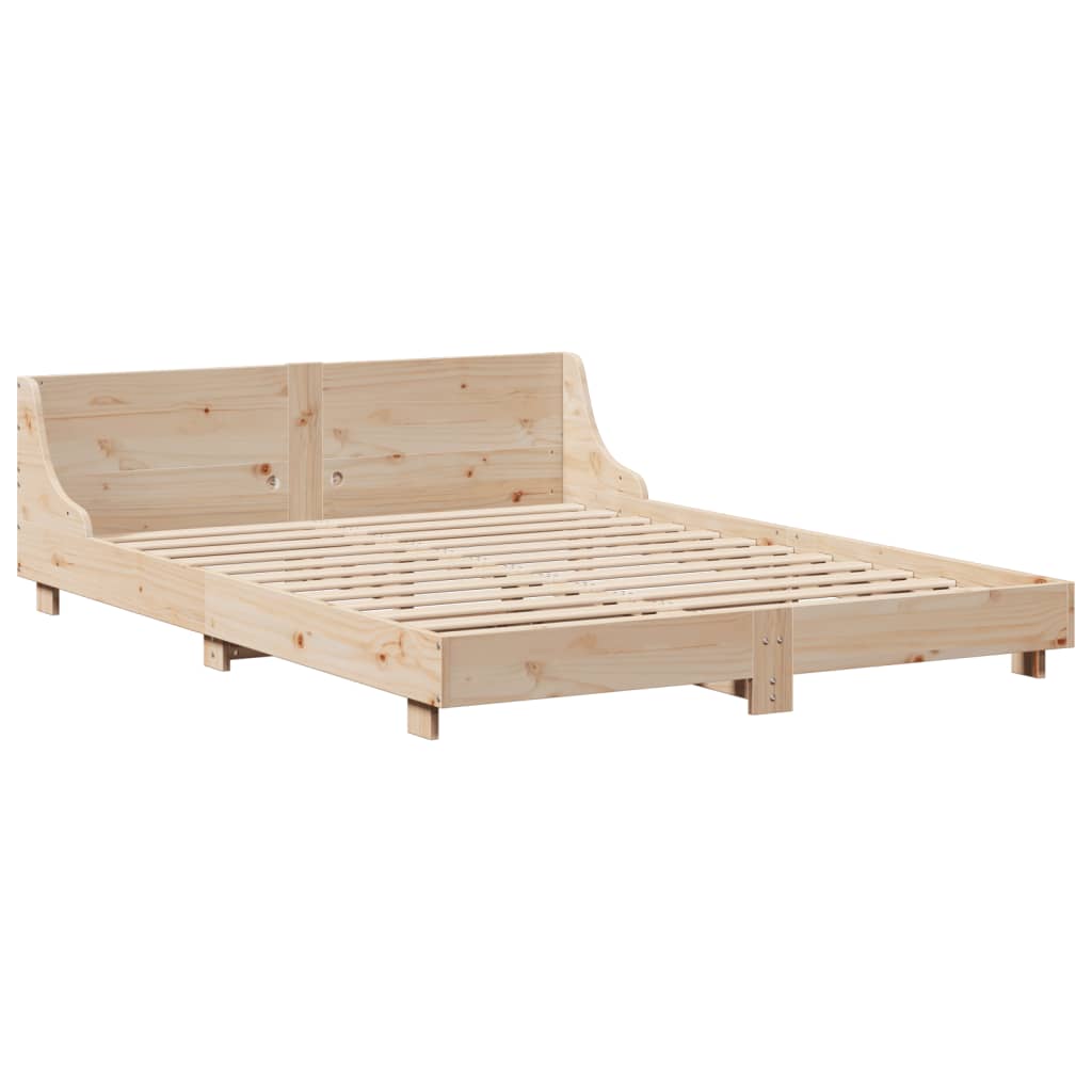 sengeramme uden madras 140x190 cm massivt fyrretræ
