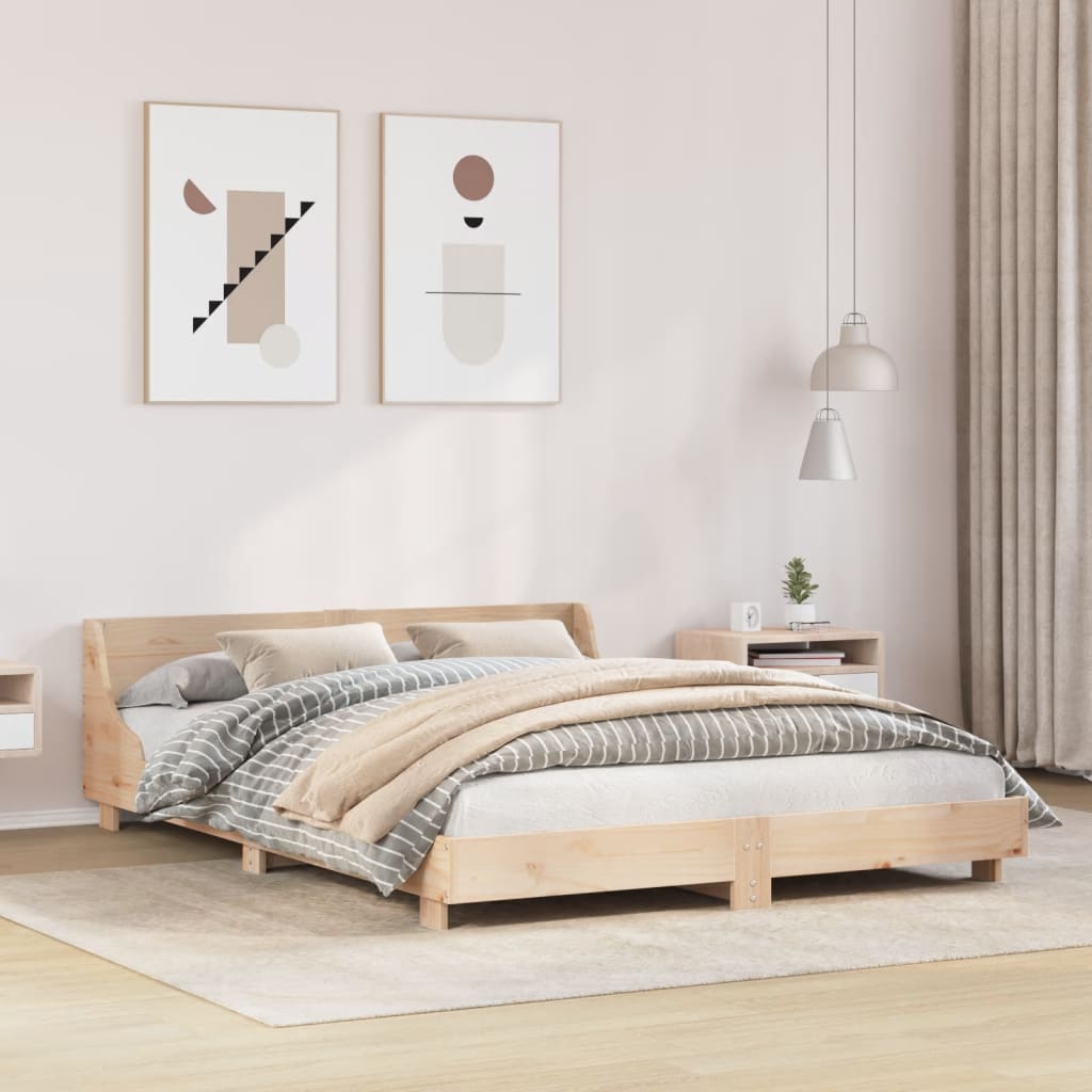 sengeramme uden madras 120x190 cm massivt fyrretræ
