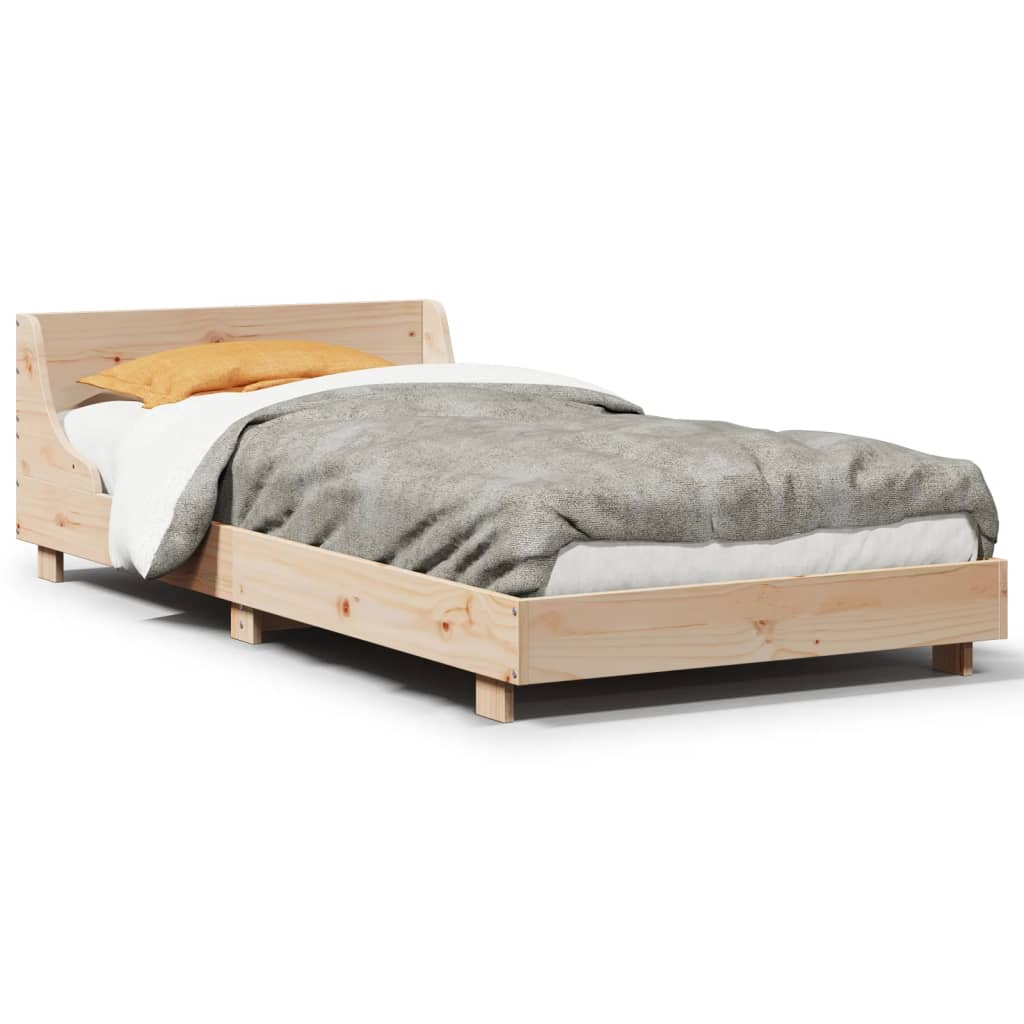 sengeramme uden madras 90x190 cm massivt fyrretræ