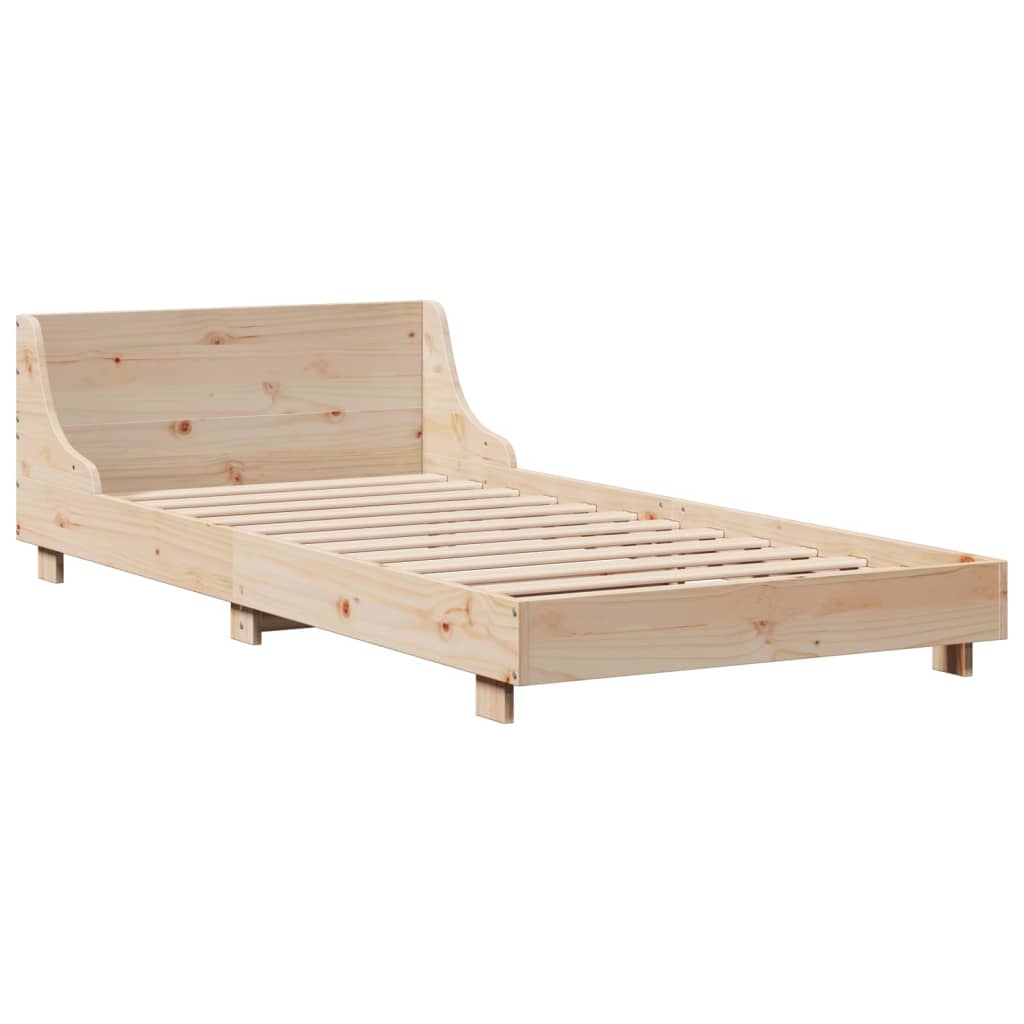 sengeramme uden madras 90x190 cm massivt fyrretræ