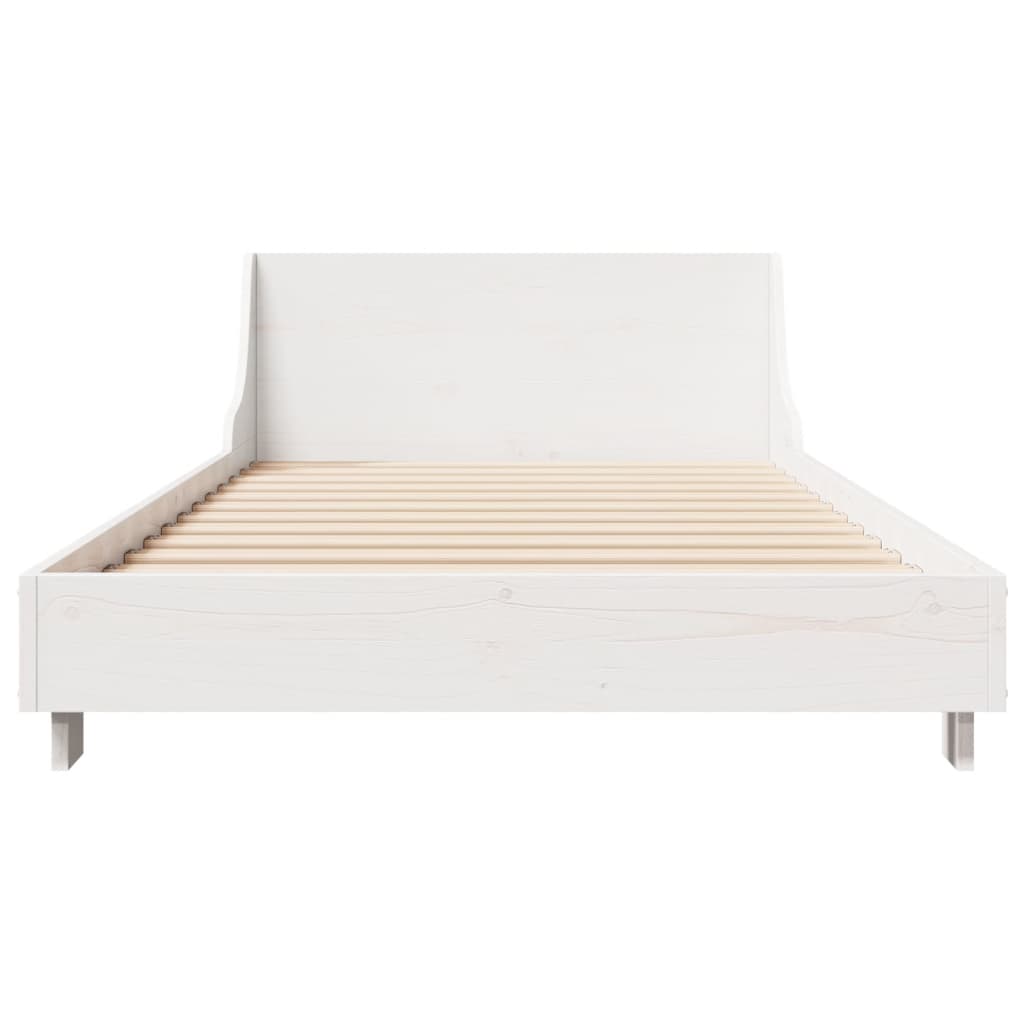 sengeramme uden madras 90x190 cm massivt fyrretræ hvid