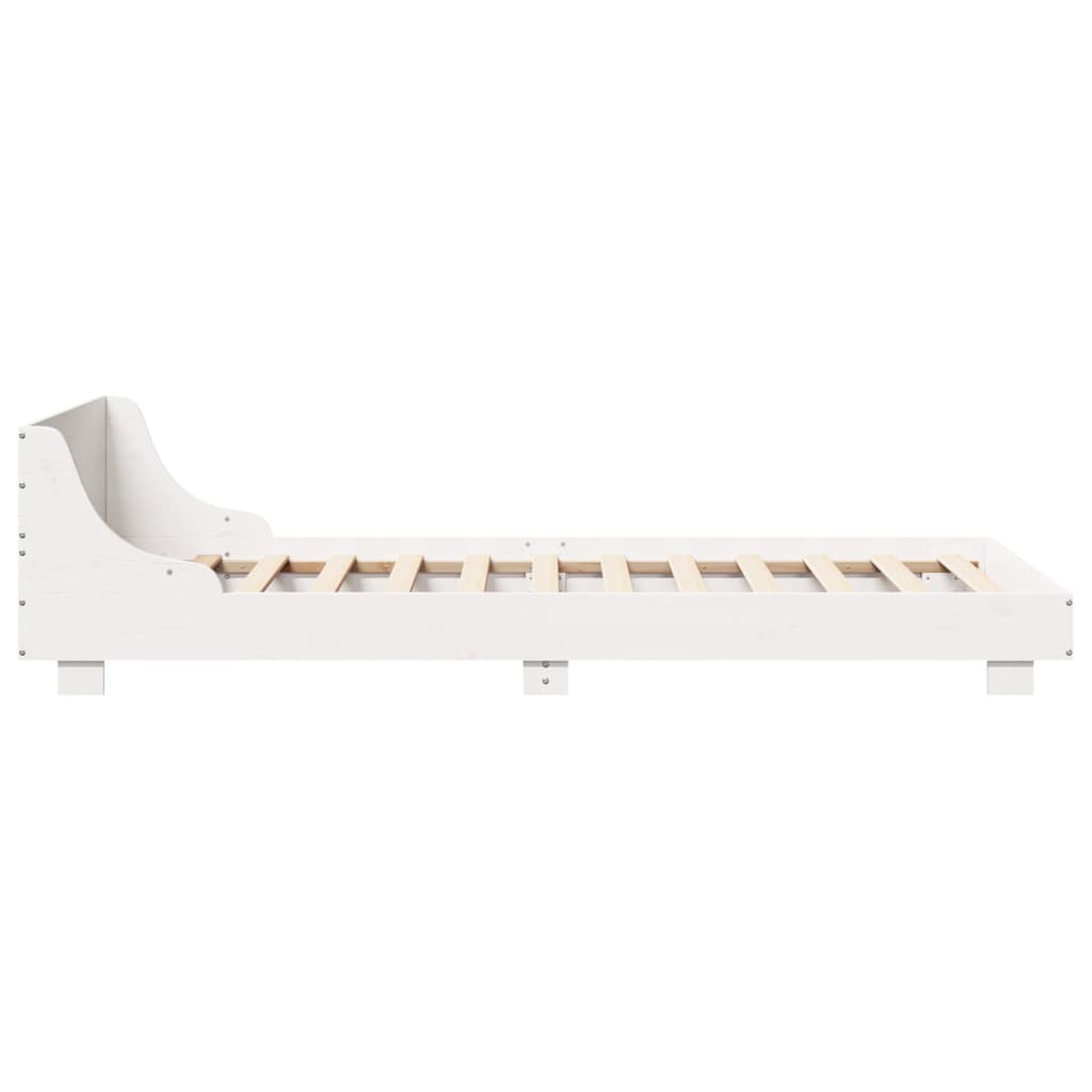 sengeramme uden madras 90x190 cm massivt fyrretræ hvid