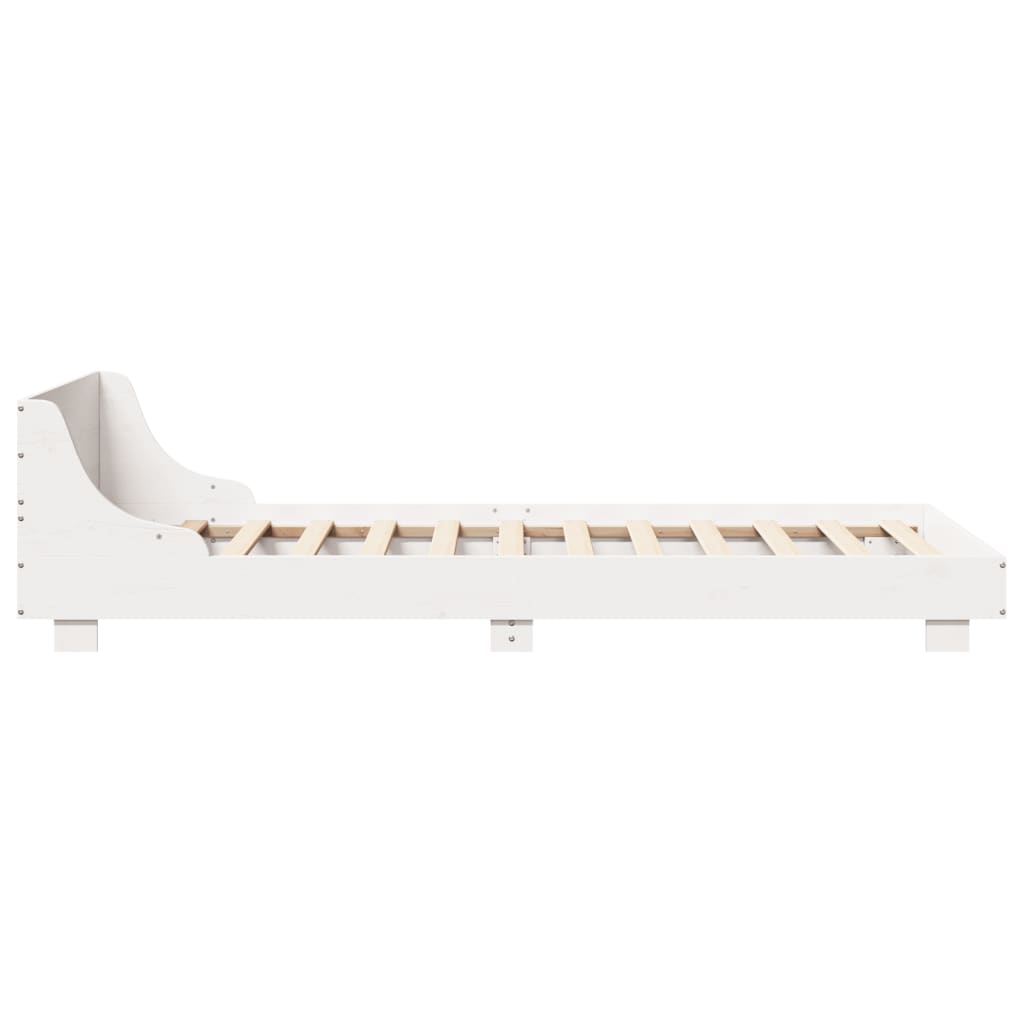 sengeramme uden madras 75x190 cm massivt fyrretræ hvid