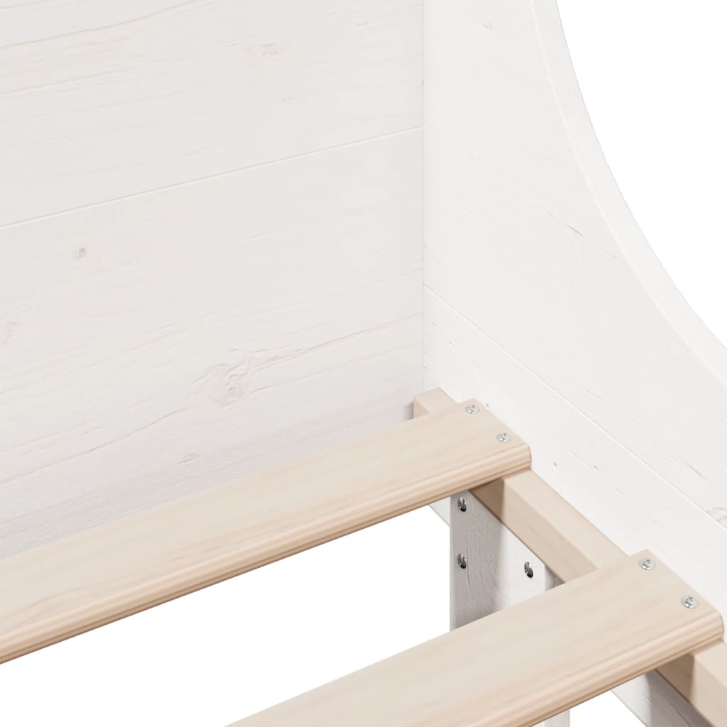 sengeramme uden madras 75x190 cm massivt fyrretræ hvid