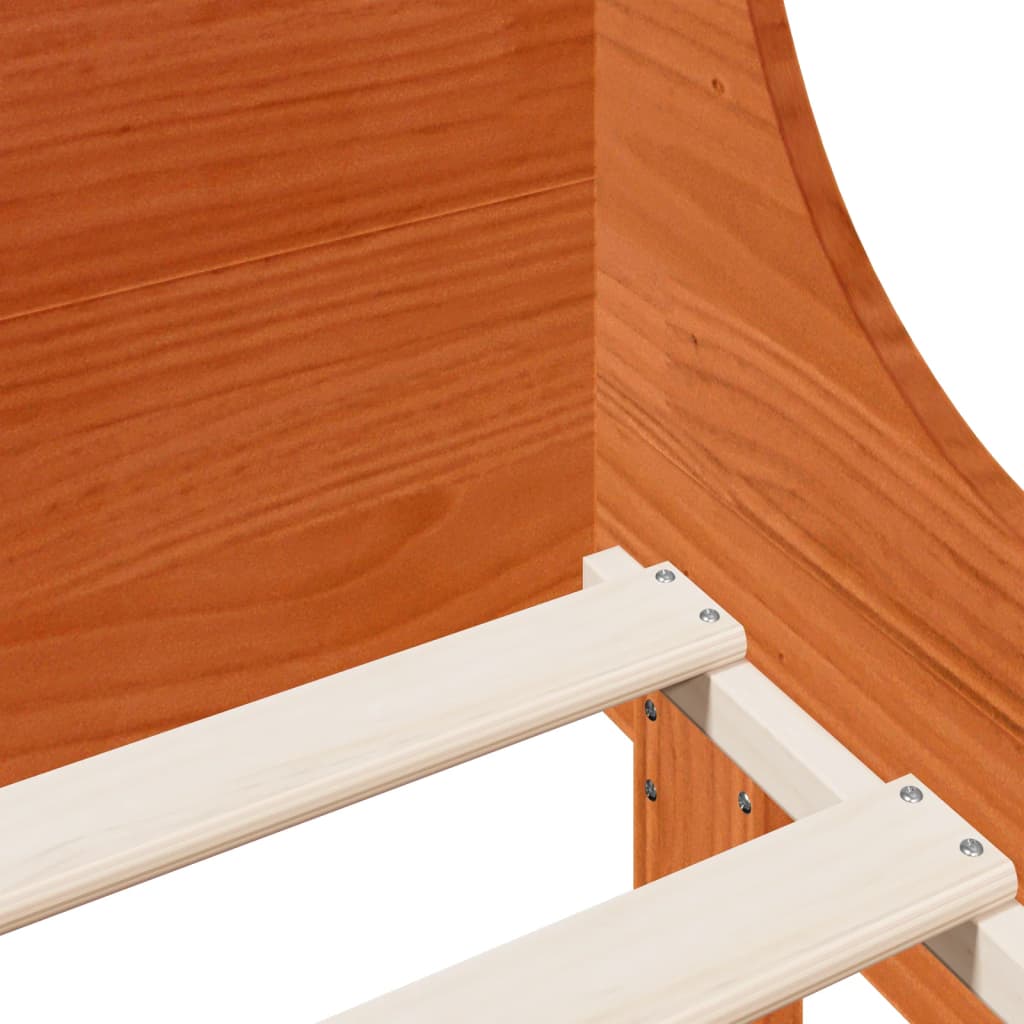 sengeramme uden madras 75x190 cm massivt fyrretræ gyldenbrun