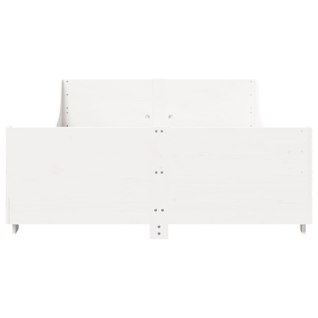 sengeramme uden madras 120x200 cm massivt fyrretræ hvid